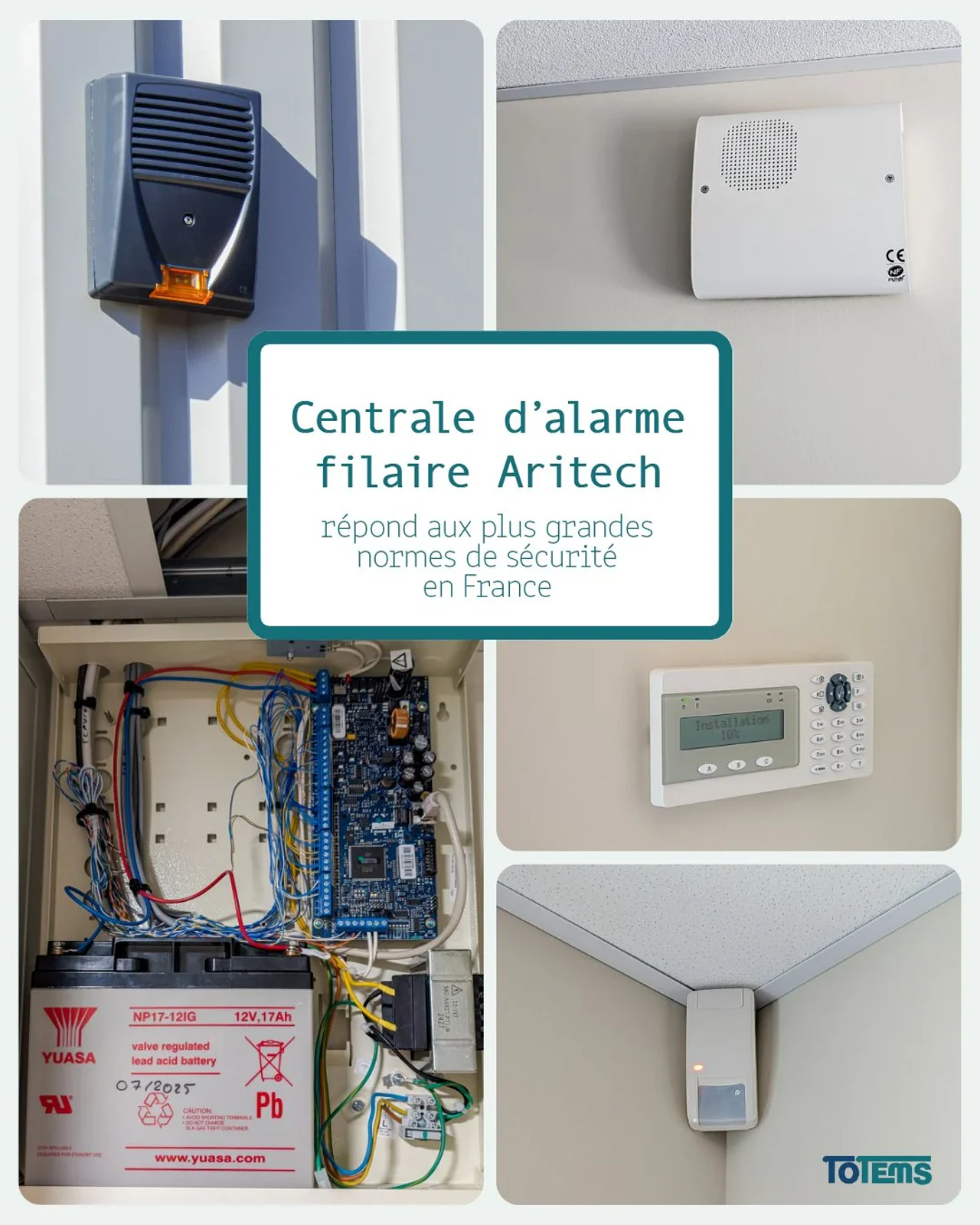 Centrale d'alarme Aritech installée en intérieur