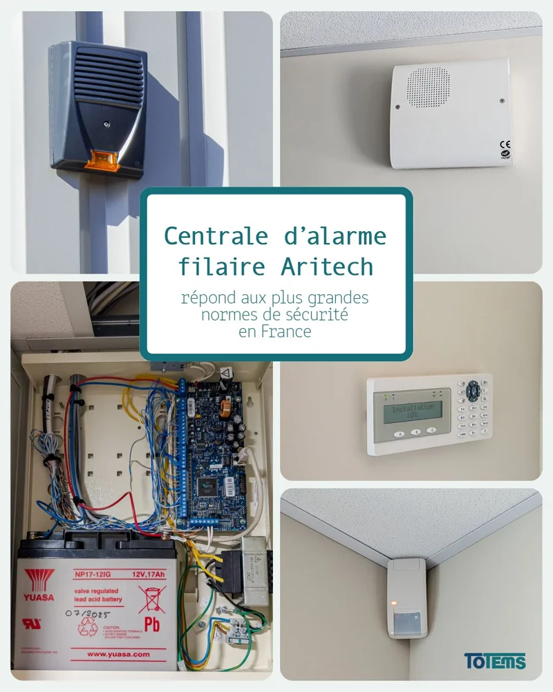 Centrale d'alarme Aritech installée en intérieur